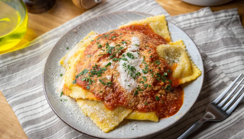 Raviolis maison au boeuf