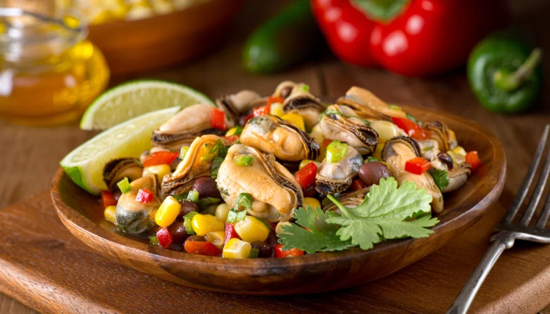 Salade de haricots aux moules