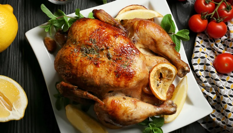 Poulet mariné à la menthe
