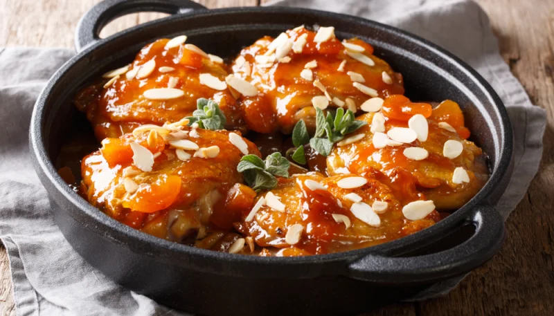 Poulet mariné aux abricots