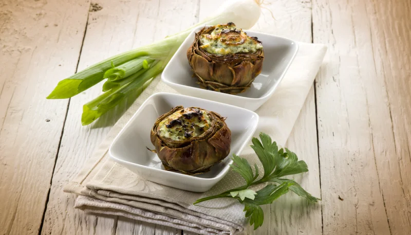 Artichauts farcis au chèvre