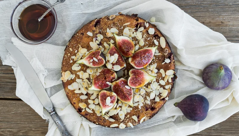 Gâteau aux figues fraîches et aux amandes