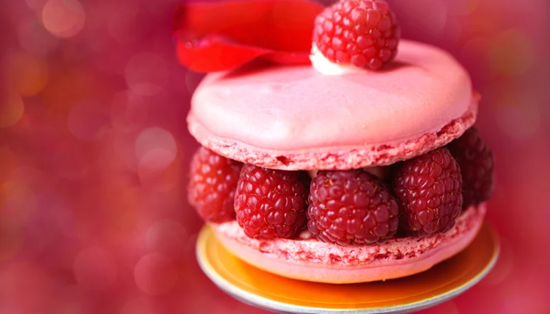 Macarons aux framboises