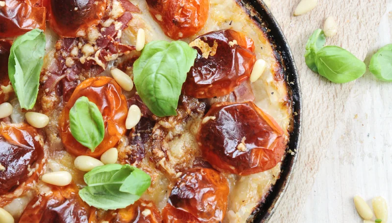 Tatin de tomate et jambon Serrano