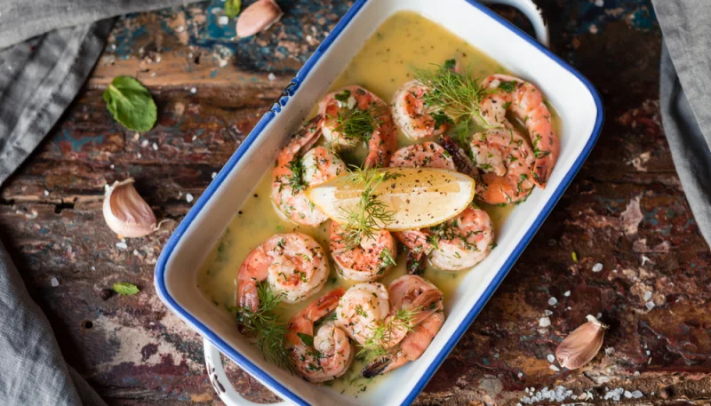 Gambas au beurre d'ail