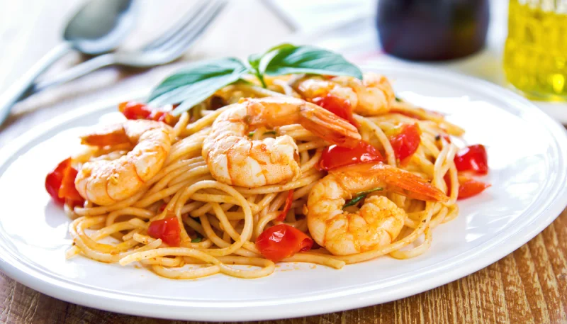 Spaghetti aux crevettes