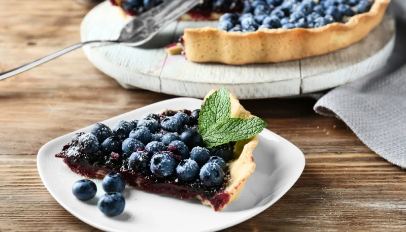 Tarte aux myrtilles et pain d'épices
