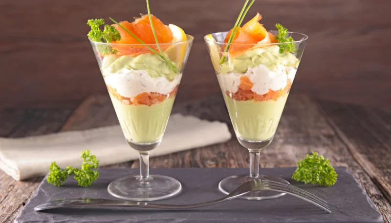 Verrines avocat saumon