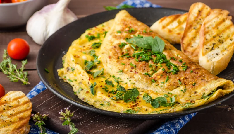 Omelette au fromage frais