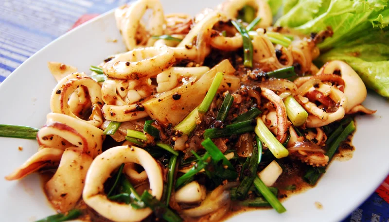 Calmars aux petits légumes