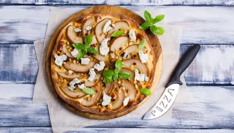 Mini pizzas poire-chocolat