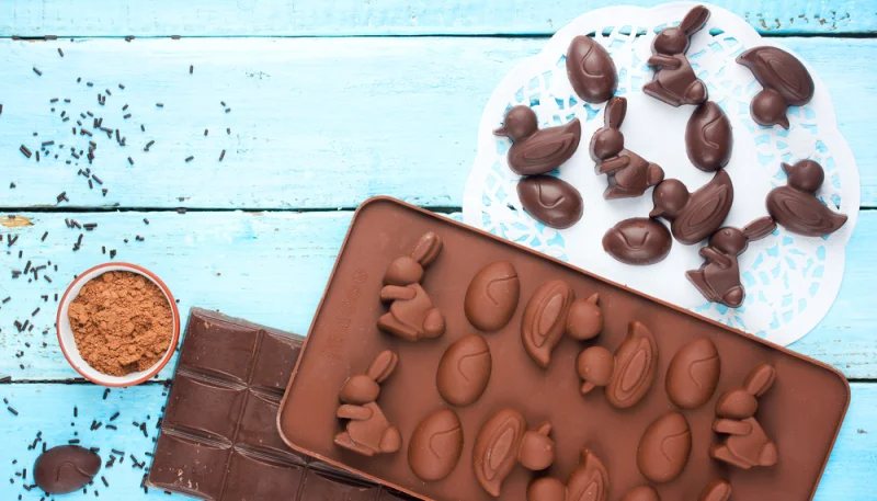 Chocolats de PĂąques aux crĂȘpes dentelles