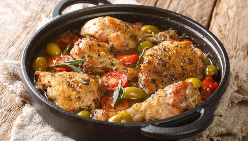 Poulet au deux olives et tomates séchées