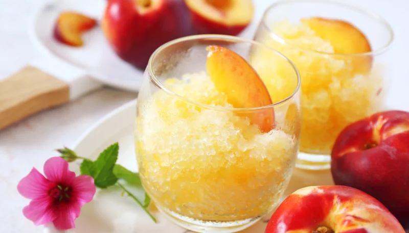 Sorbet à la pêche et au thym