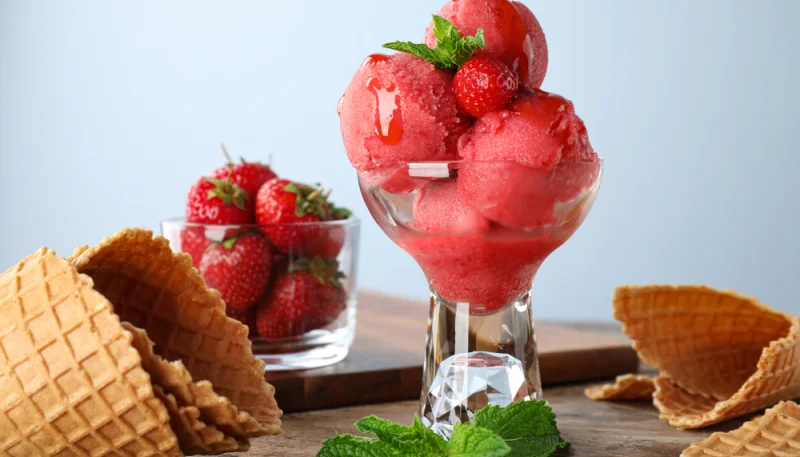 Sorbet aux fraises des bois