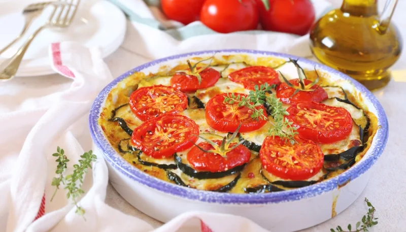 Gratin courgette tomate