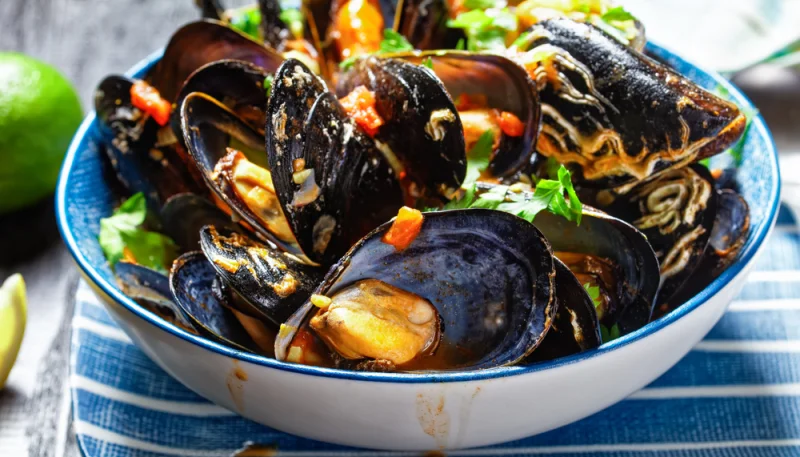 Moules au roquefort