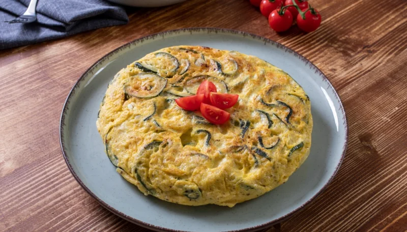 Omelette soufflée oignon et courgette