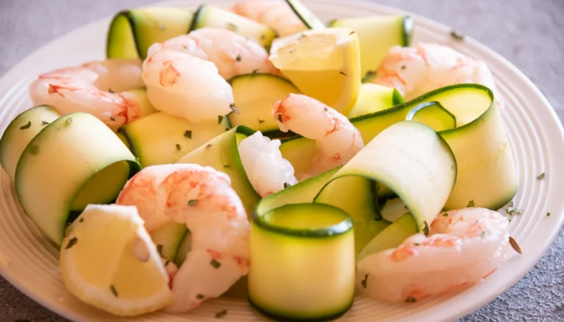Salade courgettes et crevettes