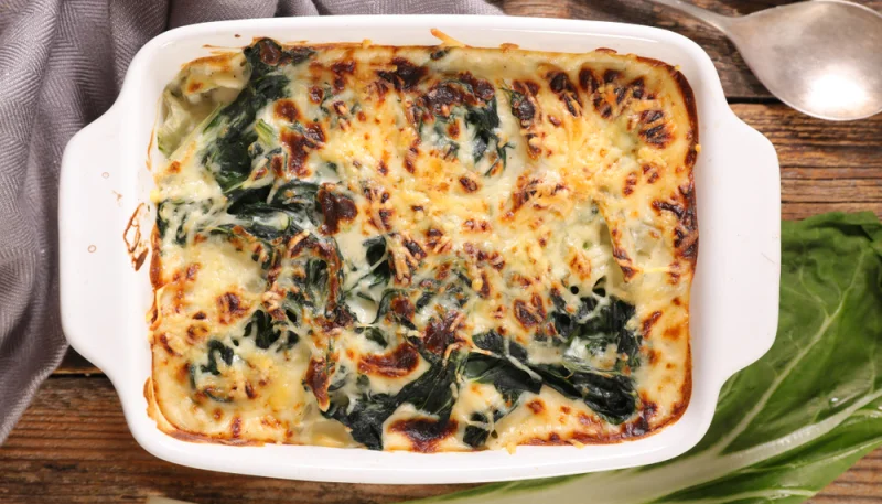 Gratin d'automne à la blette et champignons