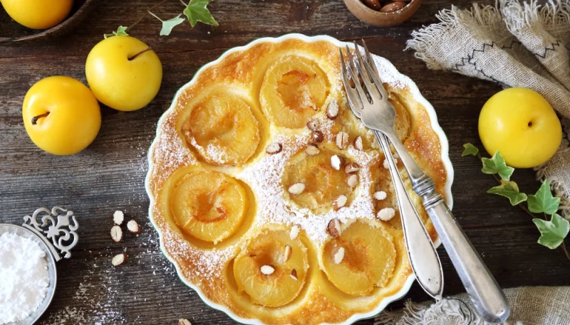 Tarte aux prunes jaunes