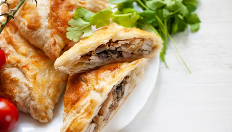 Feuilletés de champignons au jambon