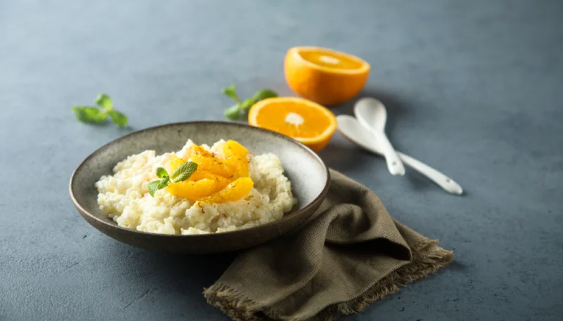Riz au lait à l'orange et au safran