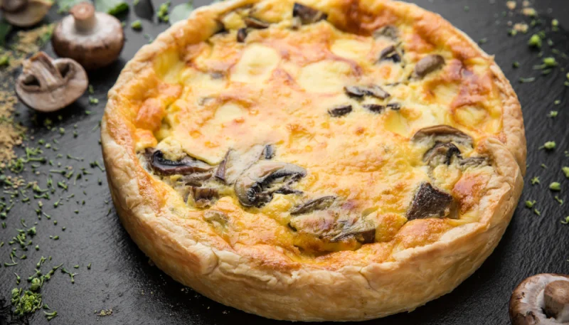 Quiche oignons champignons