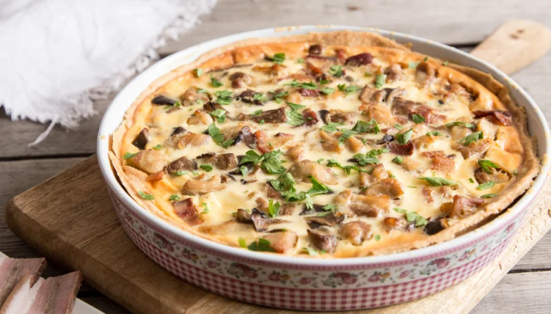 Tarte champignons lardons