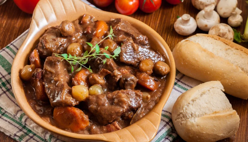 Boeuf bourguignon sans vin