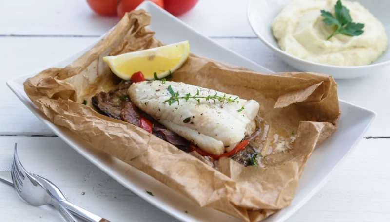 Dos de cabillaud en papillote