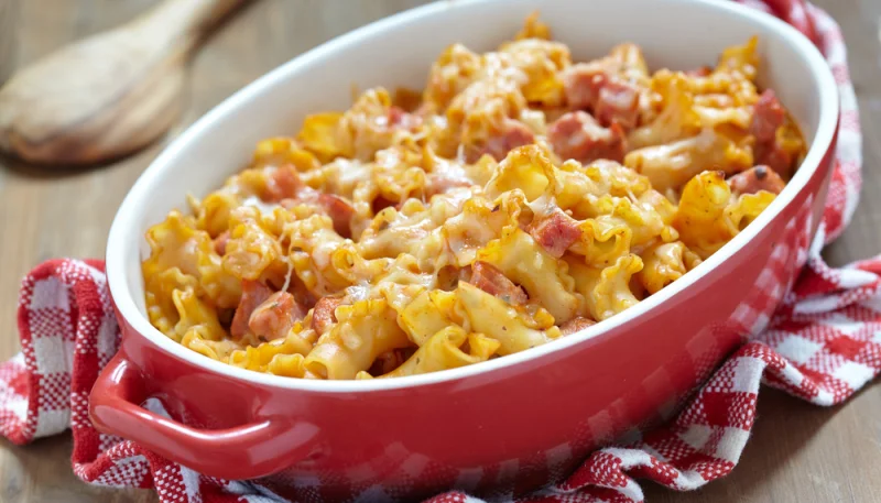 Gratin de macaronis au jambon