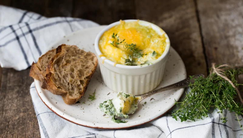 Flans au poireau, bacon et chèvre