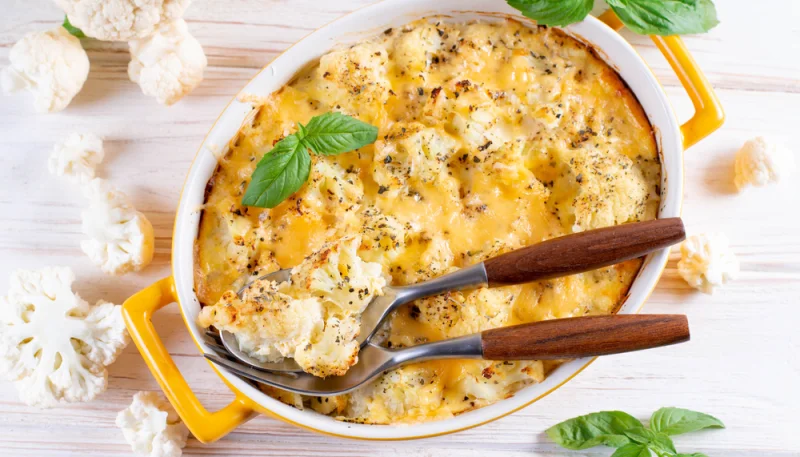 Gratin de pâtes et chou-fleur