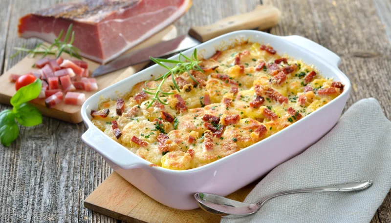 Gratin de pommes de terre aux lardons