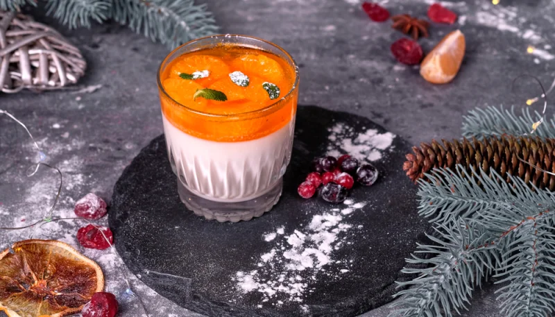 Panna cotta et gelée de clémentines