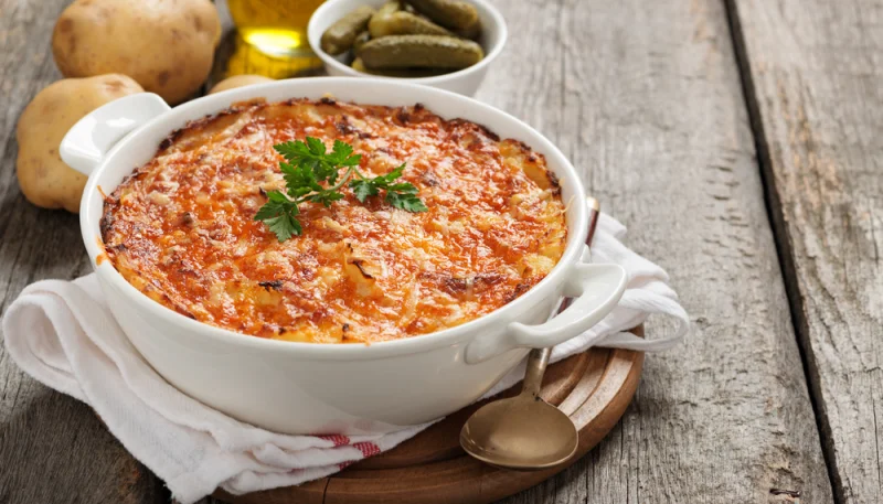 Gratin de viande hachée et légumes