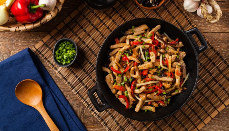Porc sauté aux poivrons