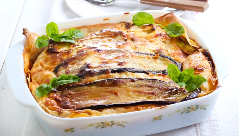 Lasagne aubergine courgette