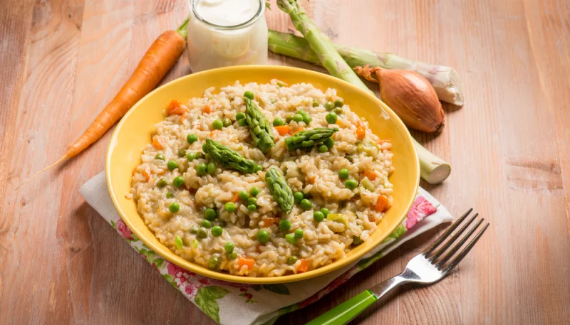 Risotto aux asperges et aux petits pois
