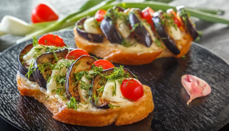 Bruschetta aubergine ricotta