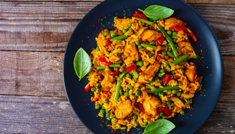 Paella au poulet