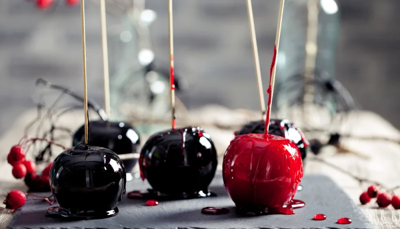 Pomme d'amour d'Halloween