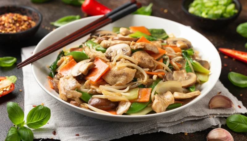 Nouilles soba aux champignons