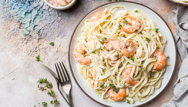 Pâtes aux crevettes