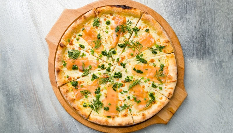 Pizza au saumon