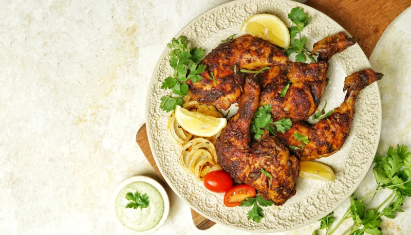 Poulet mariné au four