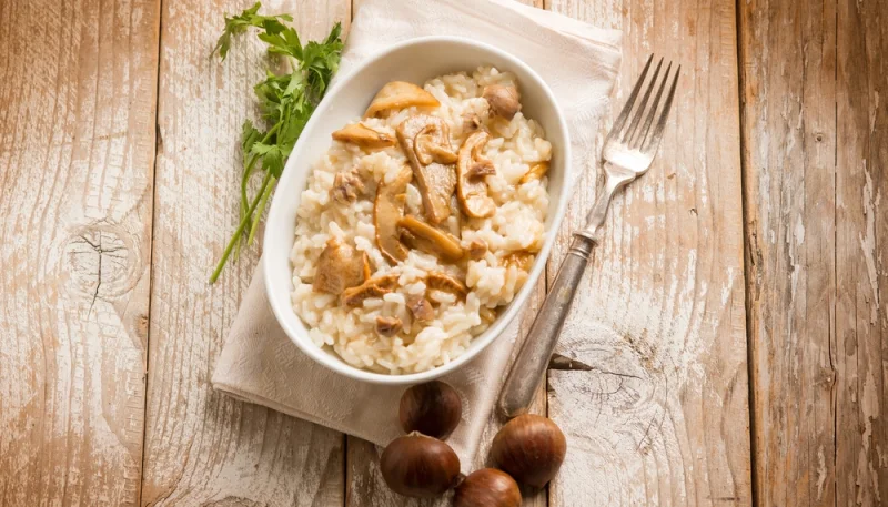 Risotto champignons et châtaignes