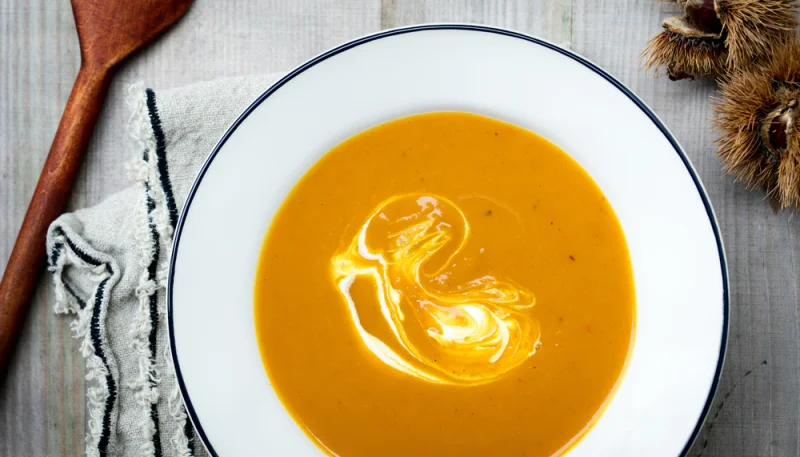 Velouté de potiron aux châtaignes