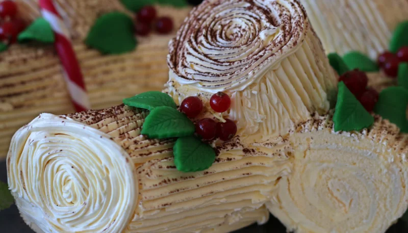 Bûche vanille et marrons